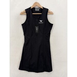 Foray Golf Dress Womens Small Black Tank Built In Bodysuit Zip Front Golf Preppy